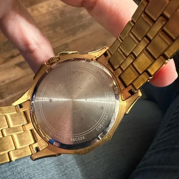 Bulova Gold Tone Crystal Men's Chronograph Watch - Picture 5 of 11